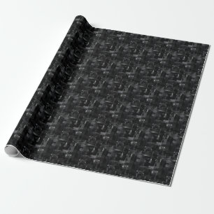 Black Abstract Paint  Wrapping Paper