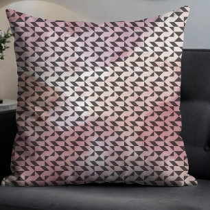 Black Abstract Patten Pink Watercolor Background Cushion