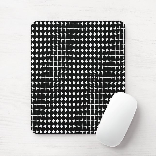 Black abstract pattern mouse mat (With Mouse)