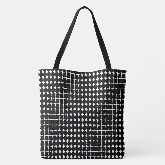 Black abstract pattern tote bag (Back)