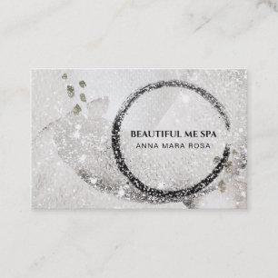 *~* Black Abstract Taupe Glitter Business Card