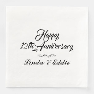 Black Accents Any Anniversary Party Napkin