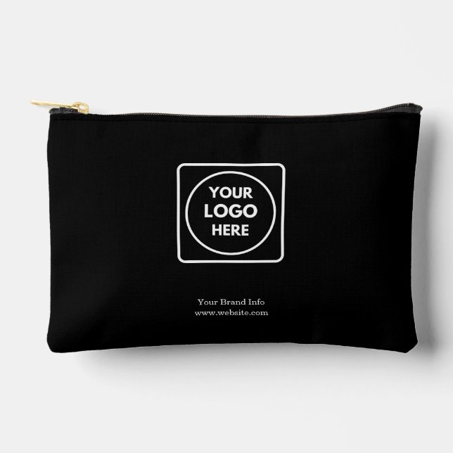 Black Accessory Pouch | Custom Modern Business  (Front)