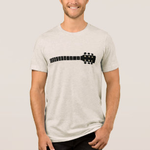 Black Acoustic Guitar Neck   Music Oatmeal Tri-Blend Shirt