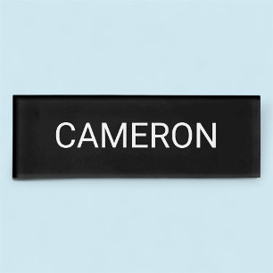 Black Acrylic Name Tag Professional Badge Magnetic