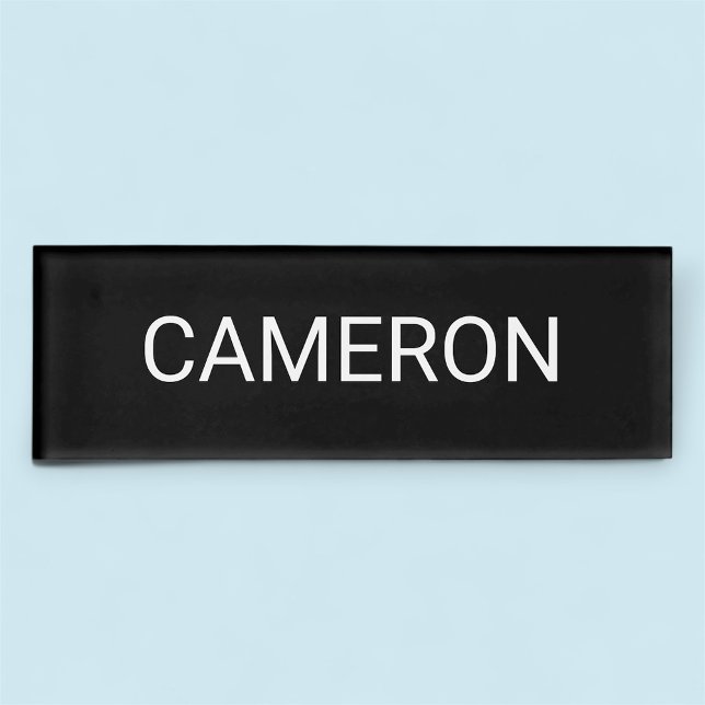 Black Acrylic Name Tag Professional Badge Magnetic (MISOOK Black Acrylic Rectangle Name Tag)