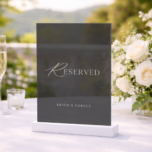 Black Acrylic Reserved Wedding Sign Invitations