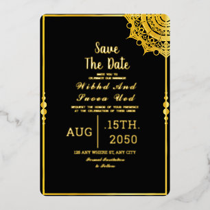 Black Acrylic Wedding Luxury Save the Date