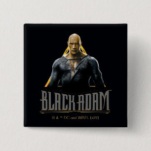 Black Adam Character and Name Graphic 15 Cm Square Badge