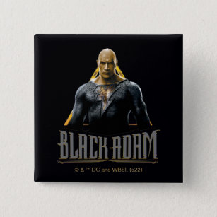 Black Adam Character and Name Graphic 15 Cm Square Badge