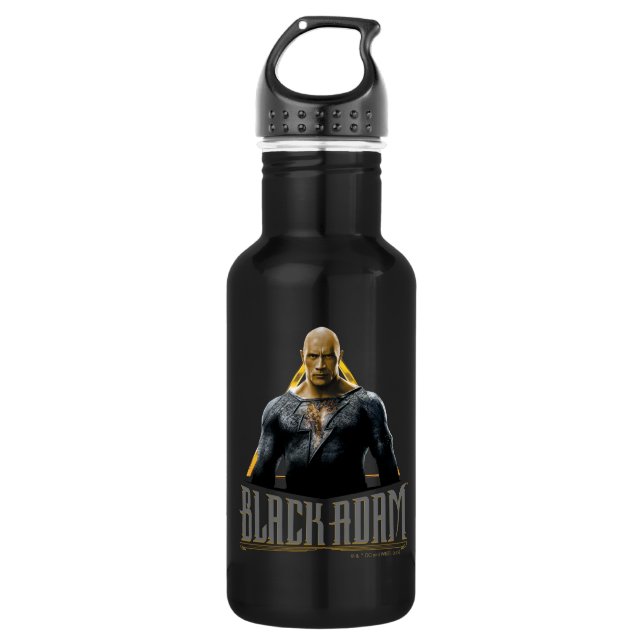 Black Adam Character and Name Graphic 532 Ml Water Bottle (Front)