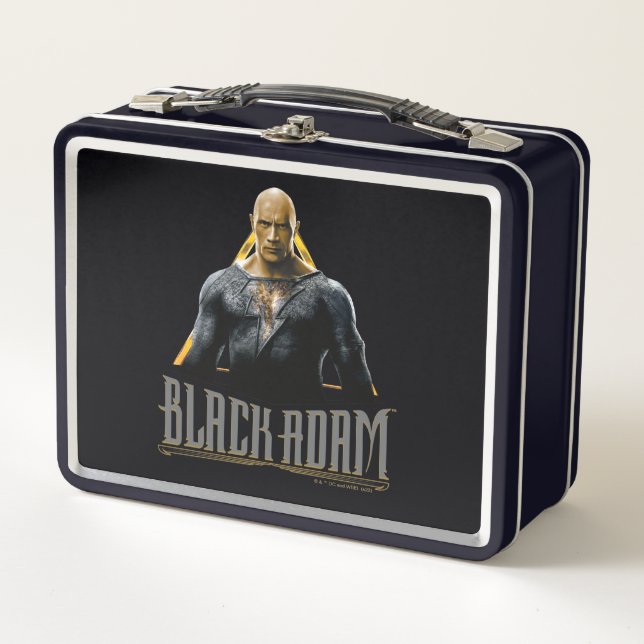 Black Adam Character and Name Graphic Metal Lunch Box (Front)