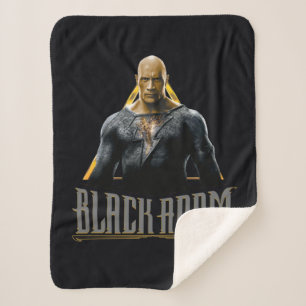 Black Adam Character and Name Graphic Sherpa Blanket