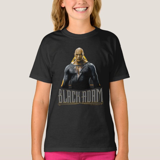Black Adam Character and Name Graphic T-Shirt (Front)