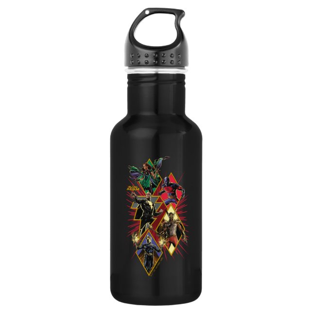 Black Adam Character Diamond Burst Graphic 532 Ml Water Bottle (Front)