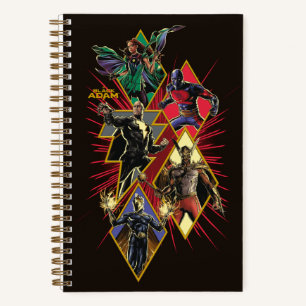 Black Adam Character Diamond Burst Graphic Notebook