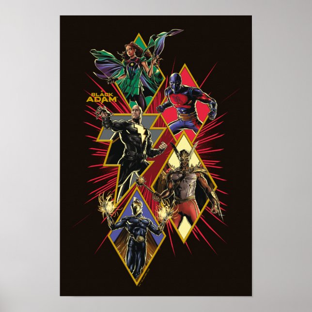 Black Adam Character Diamond Burst Graphic Poster (Front)