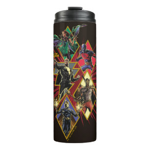 Black Adam Character Diamond Burst Graphic Thermal Tumbler