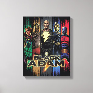 Black Adam Characters In Stripes Graphic Canvas Print