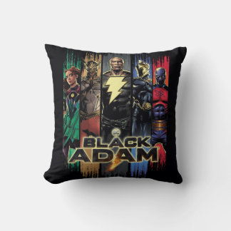 Black Adam Characters In Stripes Graphic Cushion