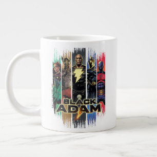 Black Adam Characters In Stripes Graphic Large Coffee Mug