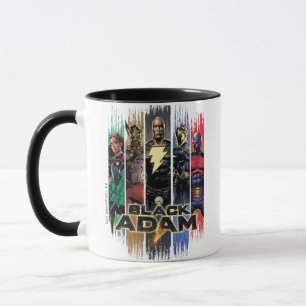 Black Adam Characters In Stripes Graphic Mug