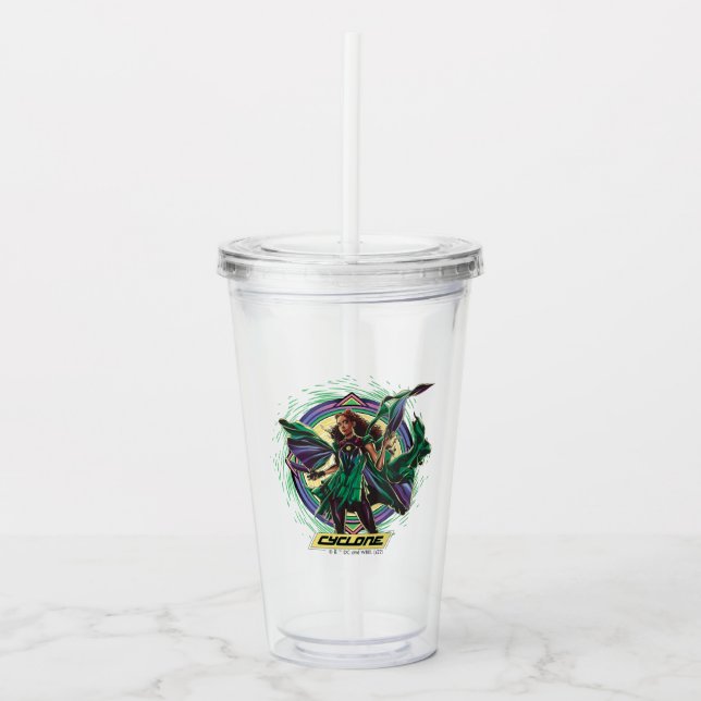 Black Adam | Cyclone Character Graphic Acrylic Tumbler (Front)