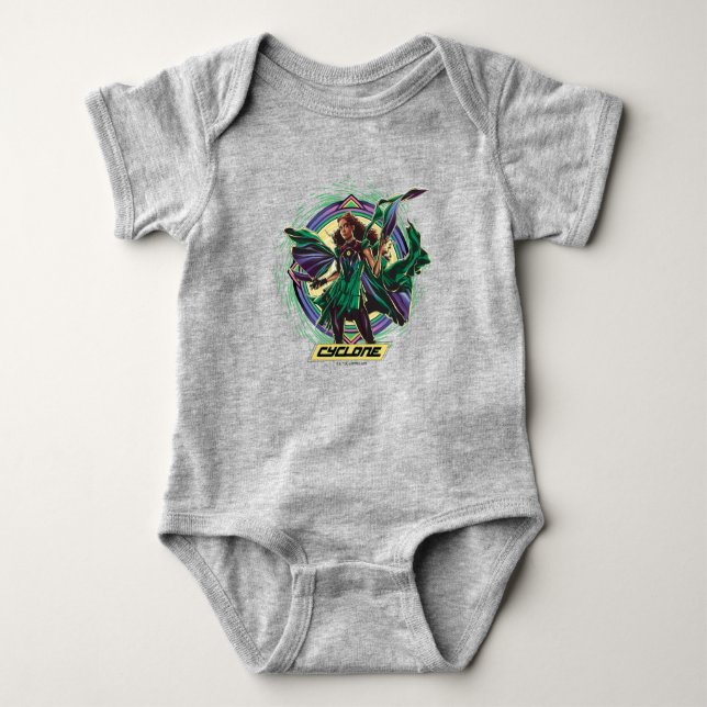 Black Adam | Cyclone Character Graphic Baby Bodysuit (Front)