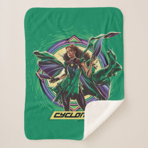 Black Adam Cyclone Character Graphic Sherpa Blanket