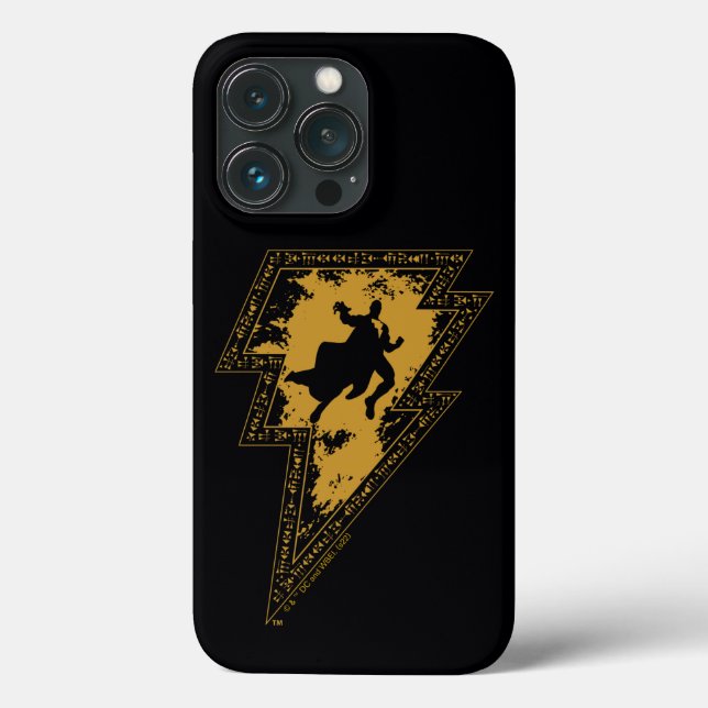 Black Adam Distressed Lightning Bolt Graphic Case-Mate iPhone Case (Back)