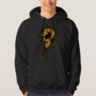 Black Adam Distressed Lightning Bolt Graphic Hoodie