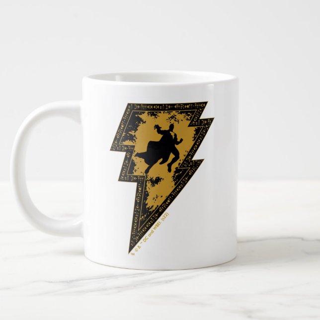 Black Adam Distressed Lightning Bolt Graphic Large Coffee Mug (Left)