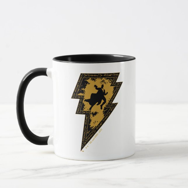 Black Adam Distressed Lightning Bolt Graphic Mug (Left)