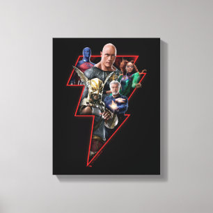 Black Adam Group Lightning Graphic Canvas Print
