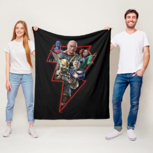 Black Adam Group Lightning Graphic Fleece Blanket