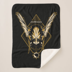 Black Adam Hawkman Helmet Graphic Sherpa Blanket