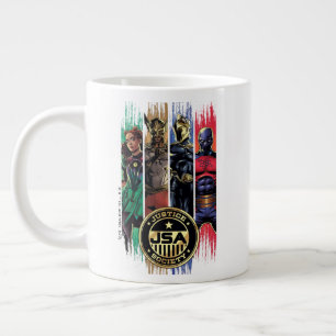 Black Adam Justice Society Heroes In Stripes Large Coffee Mug