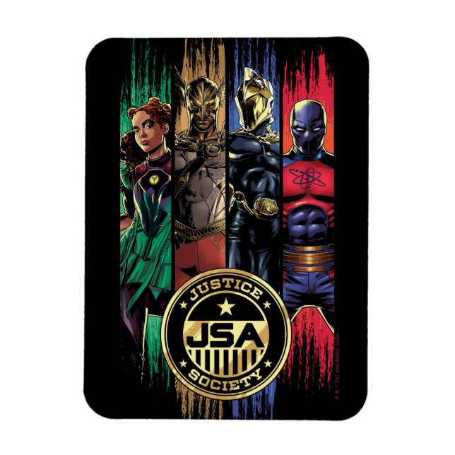 Black Adam Justice Society Heroes In Stripes Magnet (Vertical)