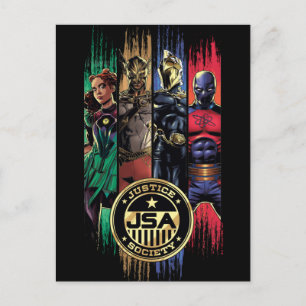 Black Adam Justice Society Heroes In Stripes Postcard