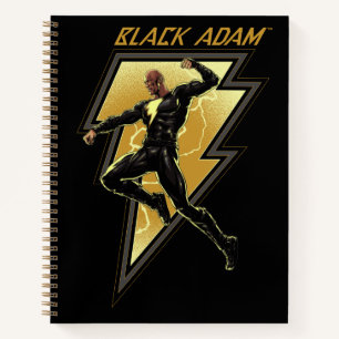 Black Adam Lightning Bolt Character Illustration Notebook