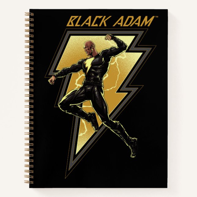 Black Adam Lightning Bolt Character Illustration Notebook (Front)