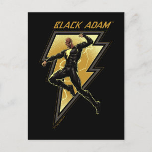 Black Adam Lightning Bolt Character Illustration Postcard
