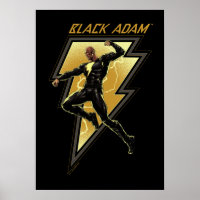 Black Adam Lightning Bolt Character Illustration