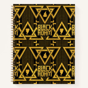 Black Adam Lightning Bolt Triangular Pattern Notebook