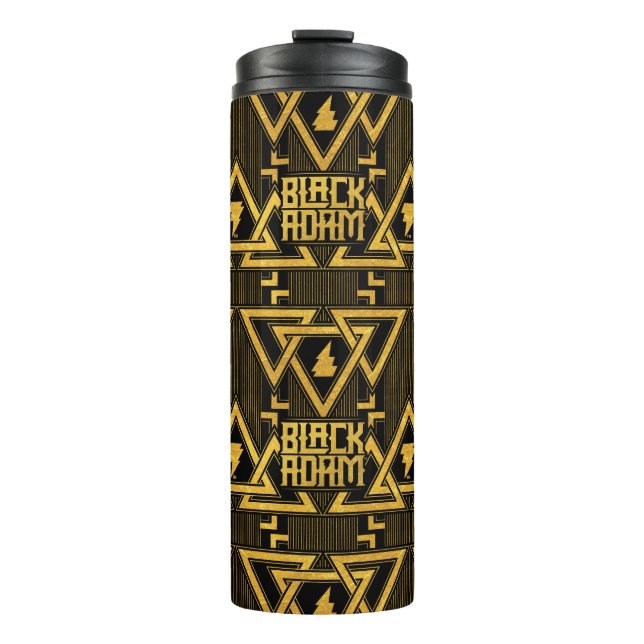 Black Adam Lightning Bolt Triangular Pattern Thermal Tumbler (Front)