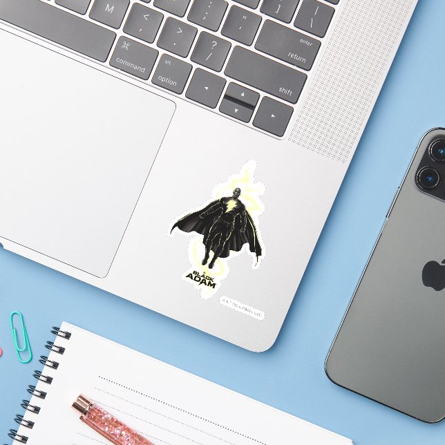 Black Adam Lightning Silhouette Graphic (Laptop w/ iPhone)