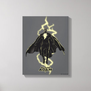 Black Adam Lightning Silhouette Graphic Canvas Print