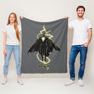 Black Adam Lightning Silhouette Graphic Fleece Blanket