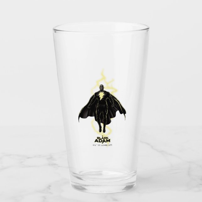 Black Adam Lightning Silhouette Graphic Glass (Front)