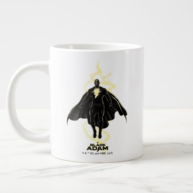 Black Adam Lightning Silhouette Graphic Large Coffee Mug (Left)